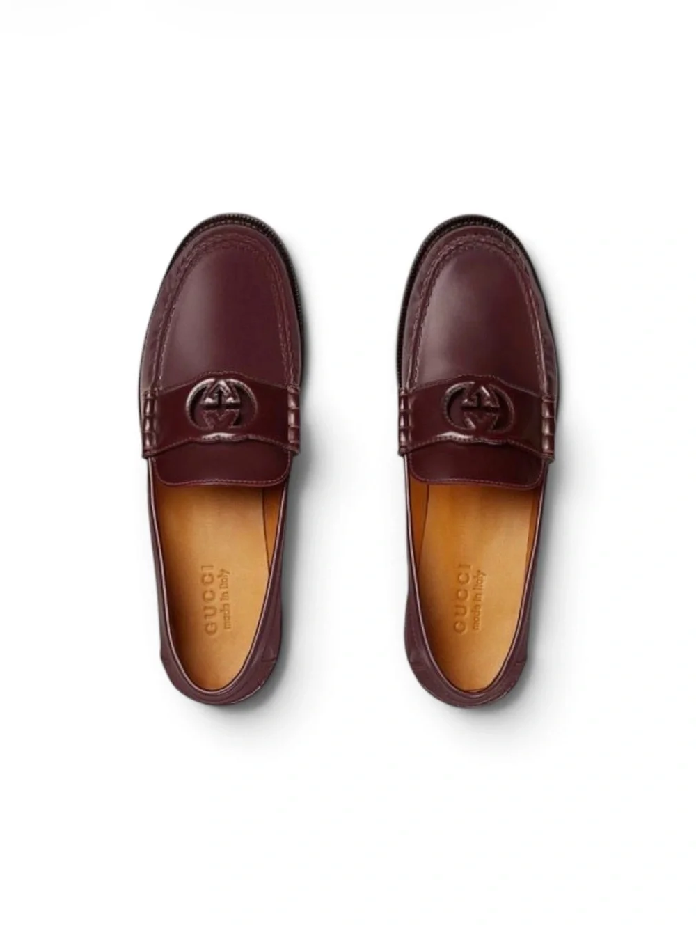 NIB Gucci Millennial Ribot Interlocking G Loafers Ruby Bordeaux Size: Gucci 8
